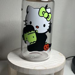 Halloween Hello Kitty Glass Cup