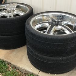Set Of 22 Rims By 10” Tires