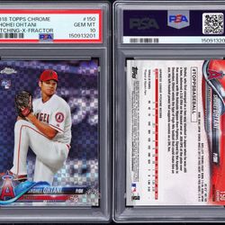 2018 Topps Chrome Shohei Ohtani X-Fractor RC Rookie PSA 10