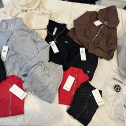 Lulu Jackets and Alo Sets available 