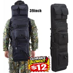 39" Tactical Carbine Rifle Range Gun Carry Case Double Padded Backpack Molle Bag