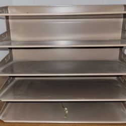 Vintage Lit-Ning Products Metal shelf Desk File Industrial Model No 5 HL USA