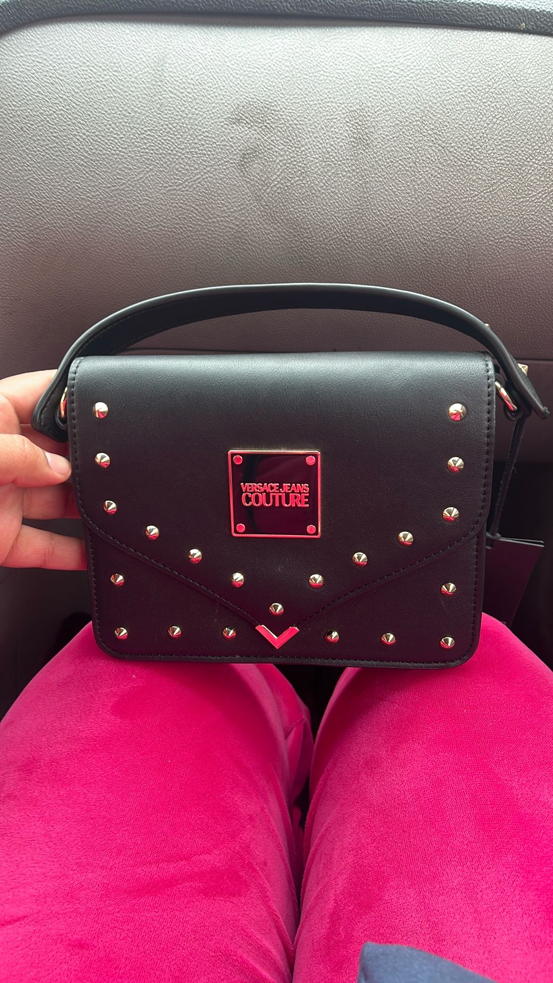 Versace Jeans Couture  Black And Gold . Small Hand Bag