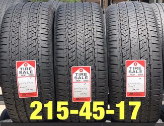 2 used tires 215/45/17 Firestone FR740