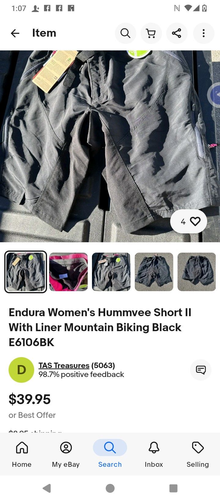 Endura Women's Hummvee Short II With Liner Mountain Biking Black E6106BK