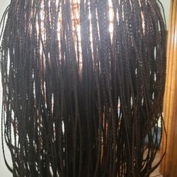 22 Inch. Dark Brown Full Cap Braided Wig