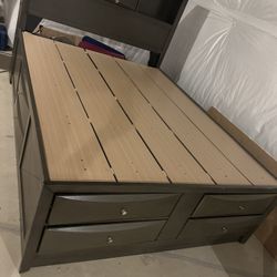 Queen Bed Frame-tons of Storage 