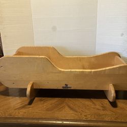 Vintage ChildCraft Wooden Doll Cradle- 31” L x 17.5” Wx 10.25”H -$48 CASH