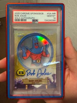 Topps chrome SpongeBob SquarePants Man Ray auto PSA 10