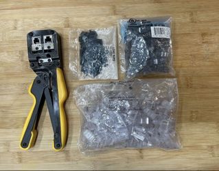 Ethernet And Phone RJ45 Rj11 Crimping Tool Plus 150 Compression Tips Kit