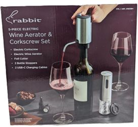 Rabbit, electric wine set – five pieces