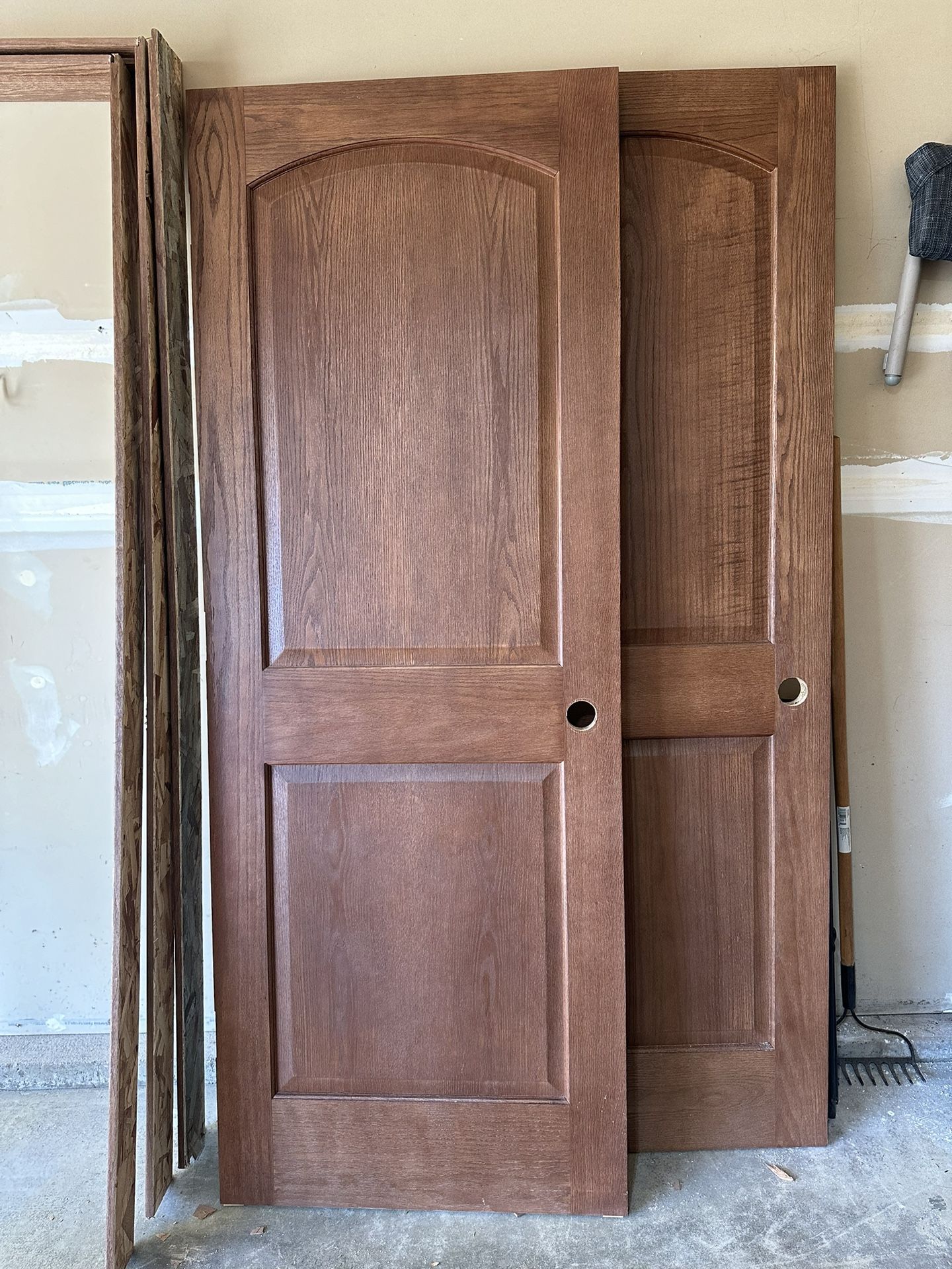 28” and 30” Arch Top Chestnut Doors with Jambs 2 Doors Priced As Set