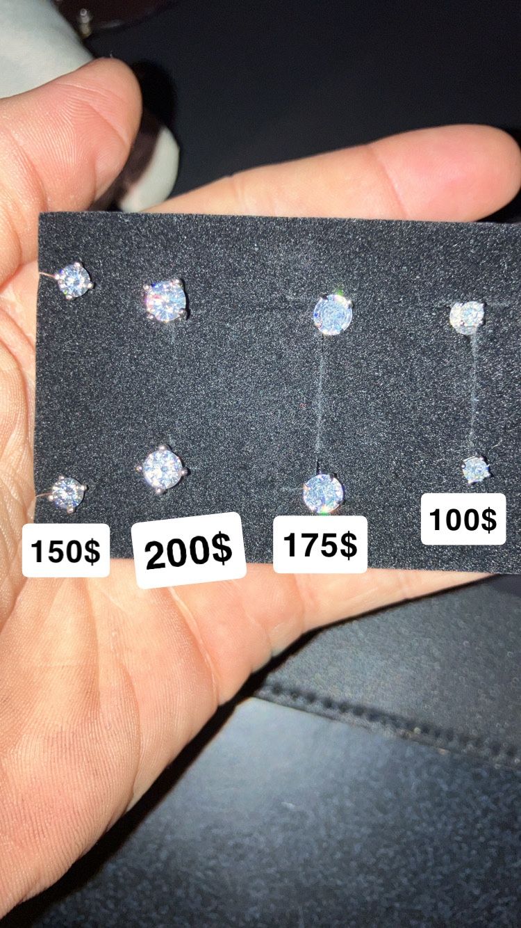 Solid Silver Lab Diamond Earrings
