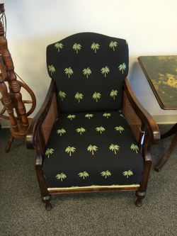 Cane Palm Tree Print Living Room Chair