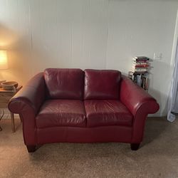 Red Leather Loveseat FREE