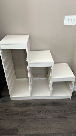 IKEA White Stair-Step Storage boxes frame