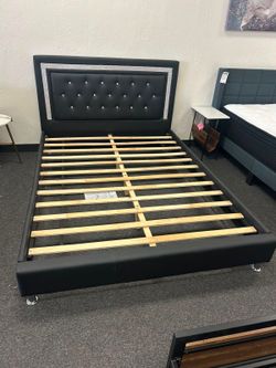 Fabric upholstery bed frames size available in king queen twin full delivery available