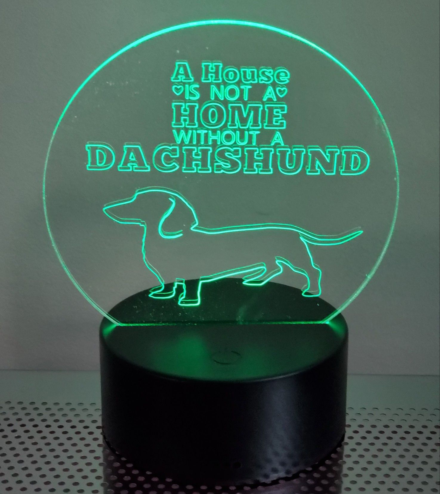 Engraved LED 7 color changing light with remote