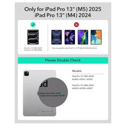 ESR iPad Pro 13 Inch Case with Keyboard (M4, 2024), iPad Pro 13 Keyboard Case with Easy-Set Magnetic Stand, Portrait/Raised Modes for iPad Pro 13, Rem
