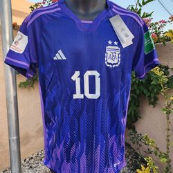 Argentina Away Messi World Cup Soccer Jersey 2022