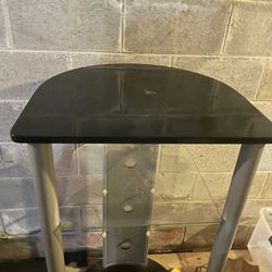 Glass and Metal Entertainment Stand 