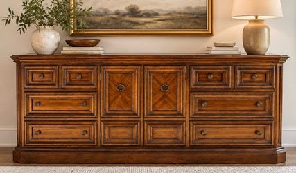 Vintage Wood Dresser / Credenza – 71” Wide – Tons of Storage