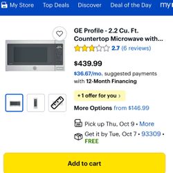 Microwave- New- Counter Or Built In