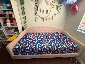 Twin Pink Day Bed Frame with Rhine stones