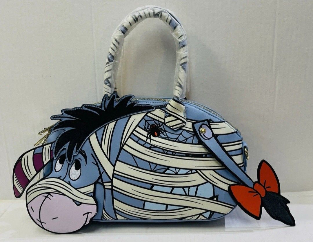 Loungefly Disney Winnie the Pooh Mummy Eeyore Figural Glow-in-the-Dark Crossbody Bag
