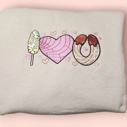 I heart You Concha Embroidered Sweatshirt