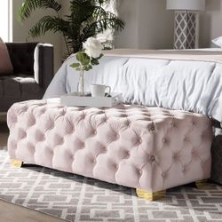 LARGE VELVET OTTOMAN BRAND NEW