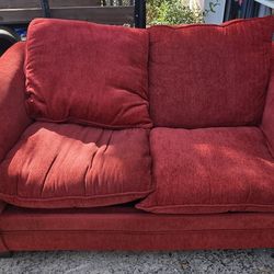 Couch Love Seat Red Sofa 