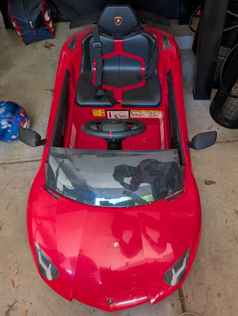 Red 12V Lamborghini Aventador Ride On Car