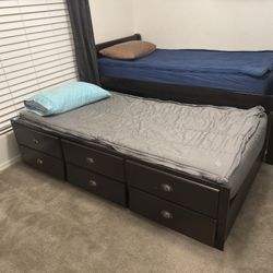 Twin Bed, Trundle, And Mattresses - Great Condition