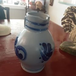 Salt Glazed Stoneware Pitcher Approximately 7.5" Tall