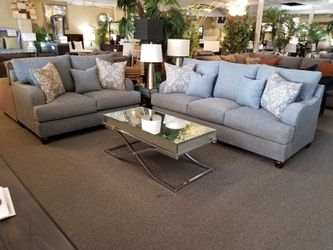 BRAND NEW CUSTOM COLOR LIGHT GRAY SOFA + LOVESEAT 2PCS SET

(OTHER COLOR AVAIL HERE:
https://jallenfabric.com/product-category/body-solid/)