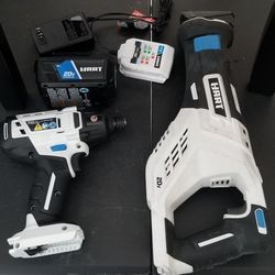 Hart 20v Sawzall and Impact Driver With 4ah Battery and Charger 