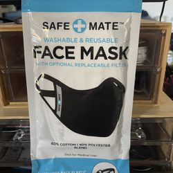 Safe+Mate Washable & Reusable Face Mask - Black - S/M (Not for Medical Use) Thumbnail