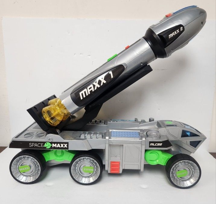 Space Maxx 3-IN-1 Blast Off Booster Rocket-Lights-Sounds & Motorized Drive