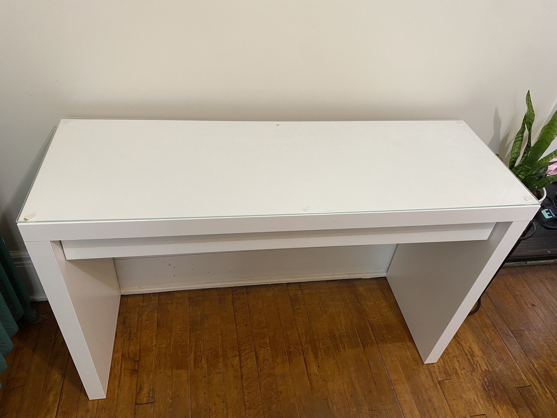 White glass top Vanity