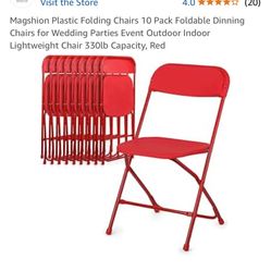 Brand new 10 plastic folding chairs for $100