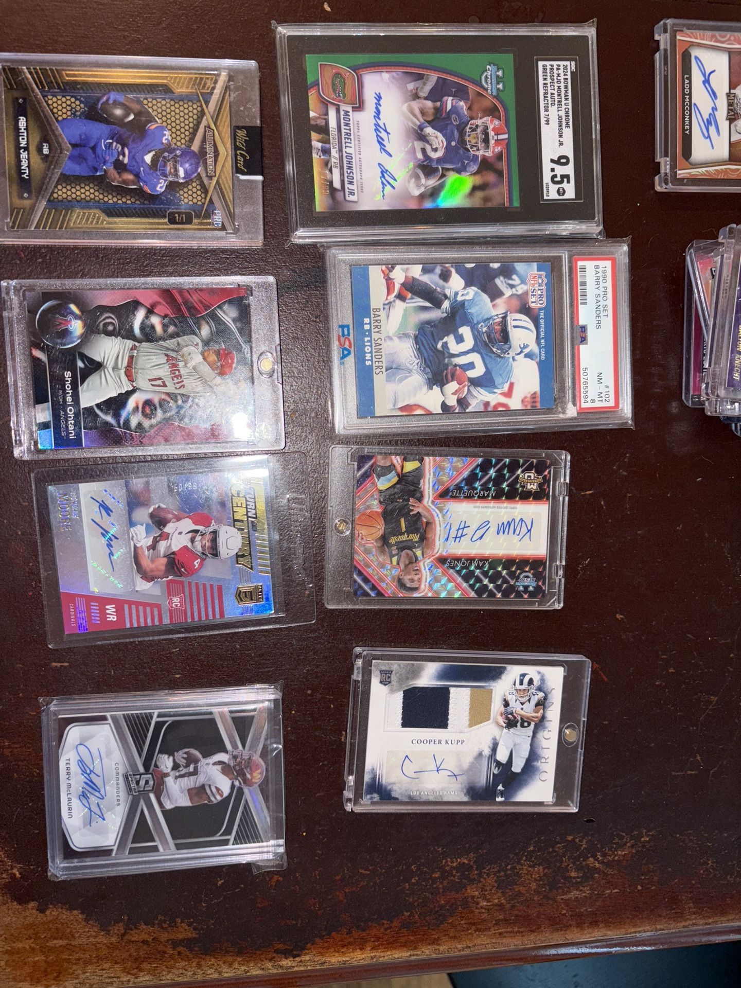 20 Football Baseball Cards Some With Autos