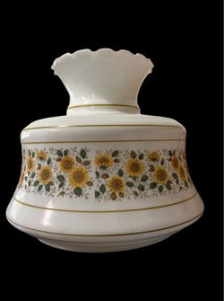 Quoizel Abigail Adams Milk Glass Replacement Lampshade Sunflower 7" fit