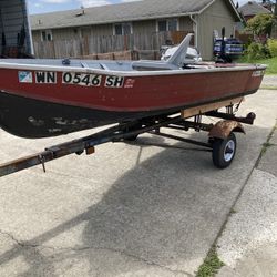 12’  Aluminum Boat, Trailer And 7.5 Hp