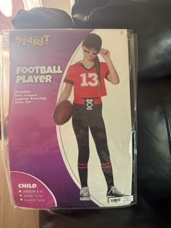Football player costume girl
