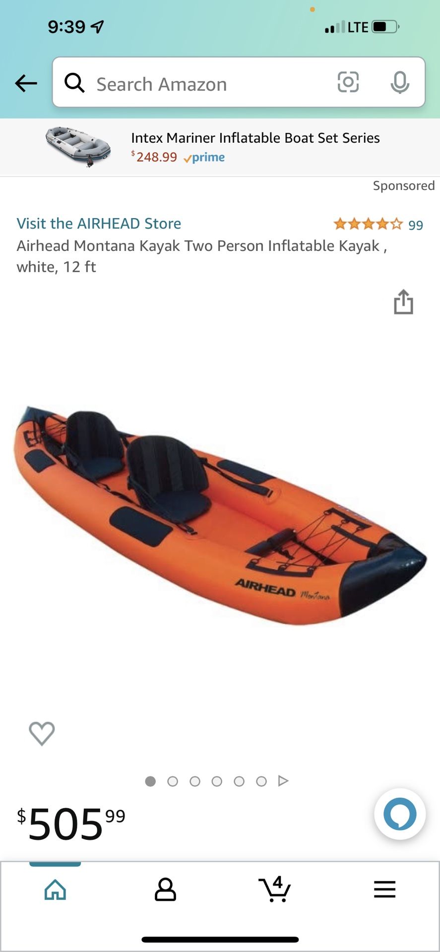 Air-Head Two Person Inflatable Canoe 