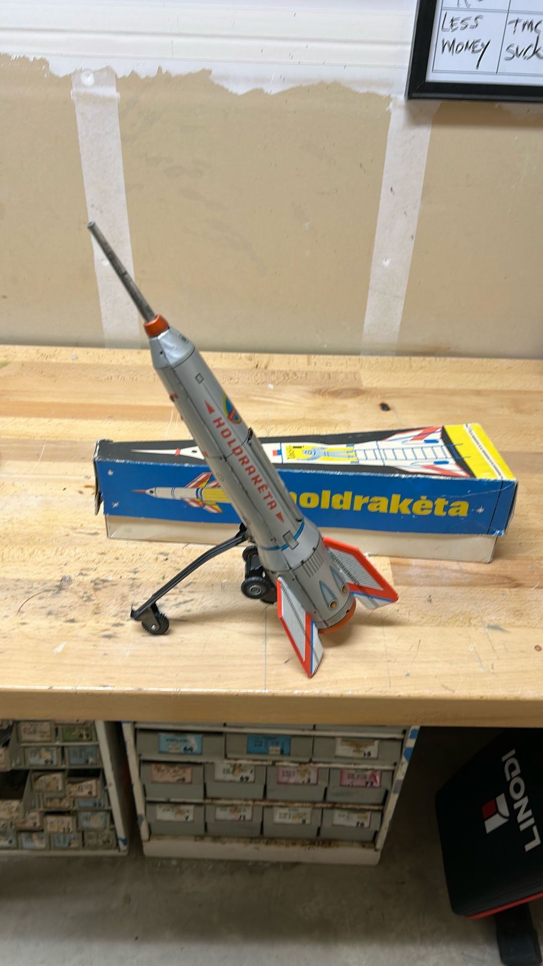 1970s Rare Metal Rocket Ship
