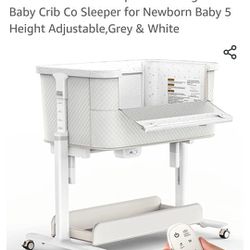 VaVaSoo Rocking Bassinet for Baby Electric Bassinet Bedside Sleeper 2 Rocking Motion Baby Crib Co Sleeper for Newborn Baby 5 Height Adjustable,Grey & 