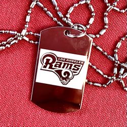 Engraved Rams Dog Tag
