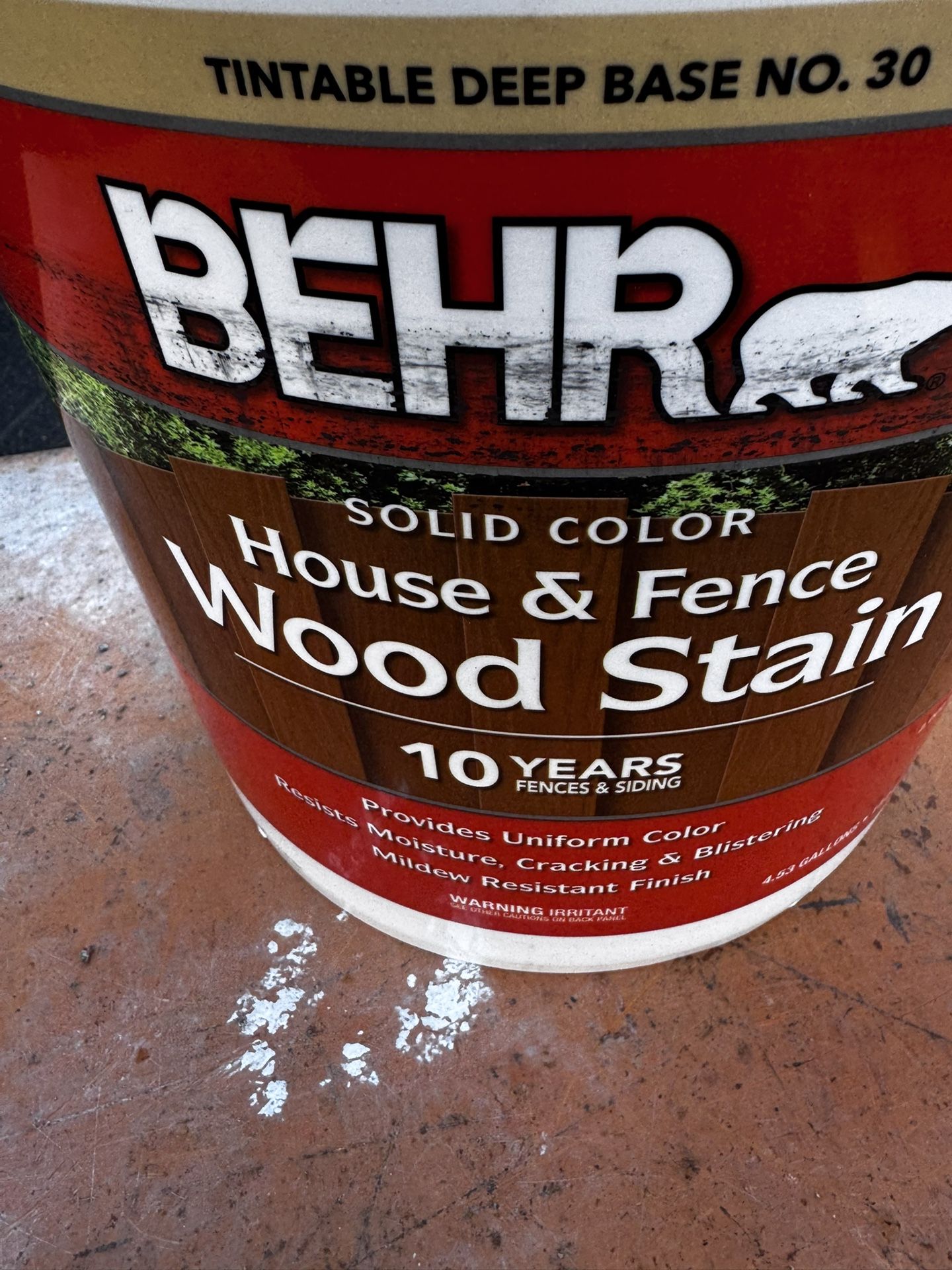 Behr House And Fence Wood Stain Bordeaux Color 5 Gallons Brand New $100